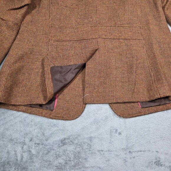Talbots Blazer 8 Brown Classic Shetland Wool Blend Preppy Ofiice Jacket - Picture 6 of 12